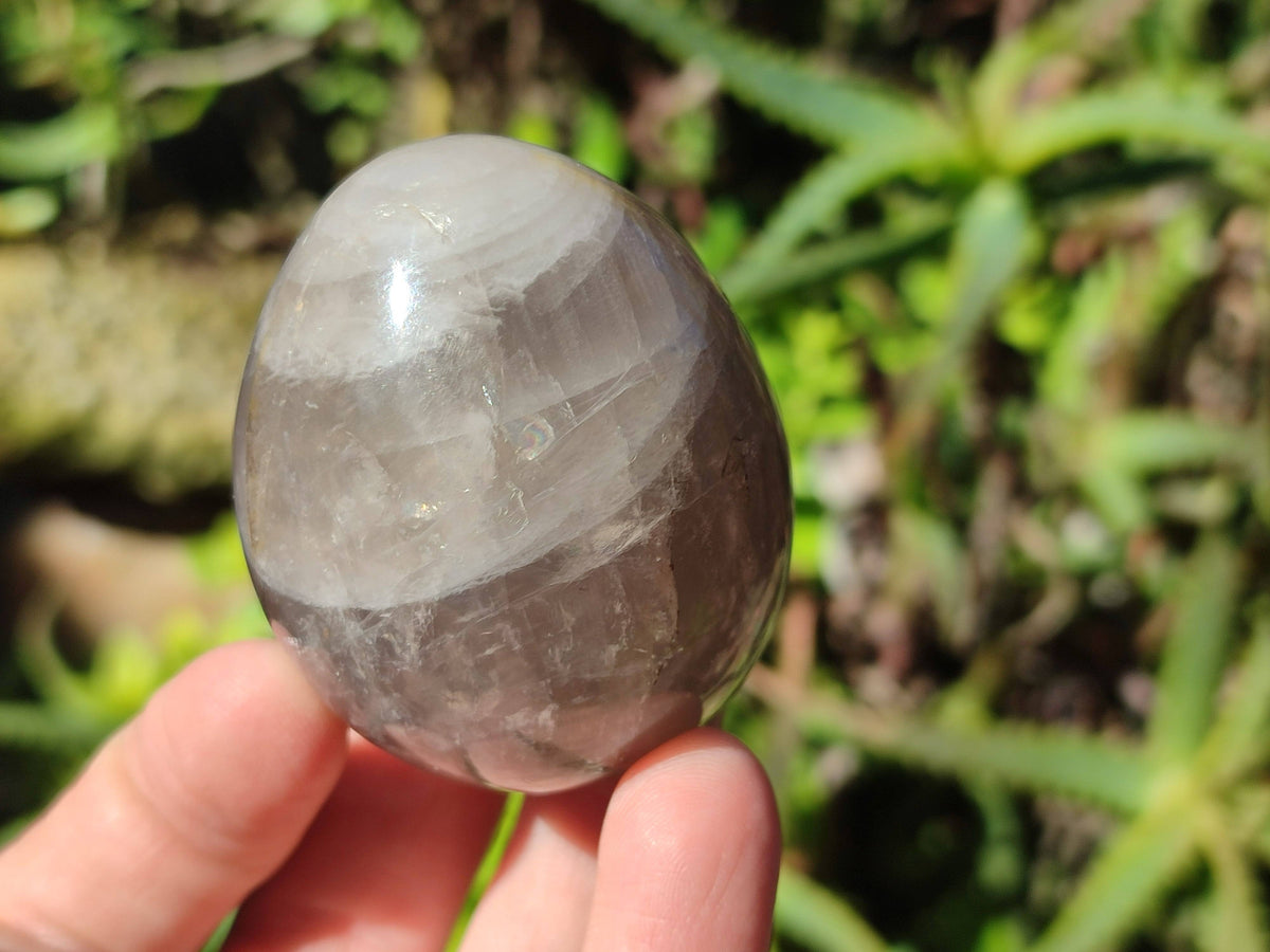Polished Smokey Quartz Eggs x 6 From Madagascar - Toprock Gemstones and Minerals 