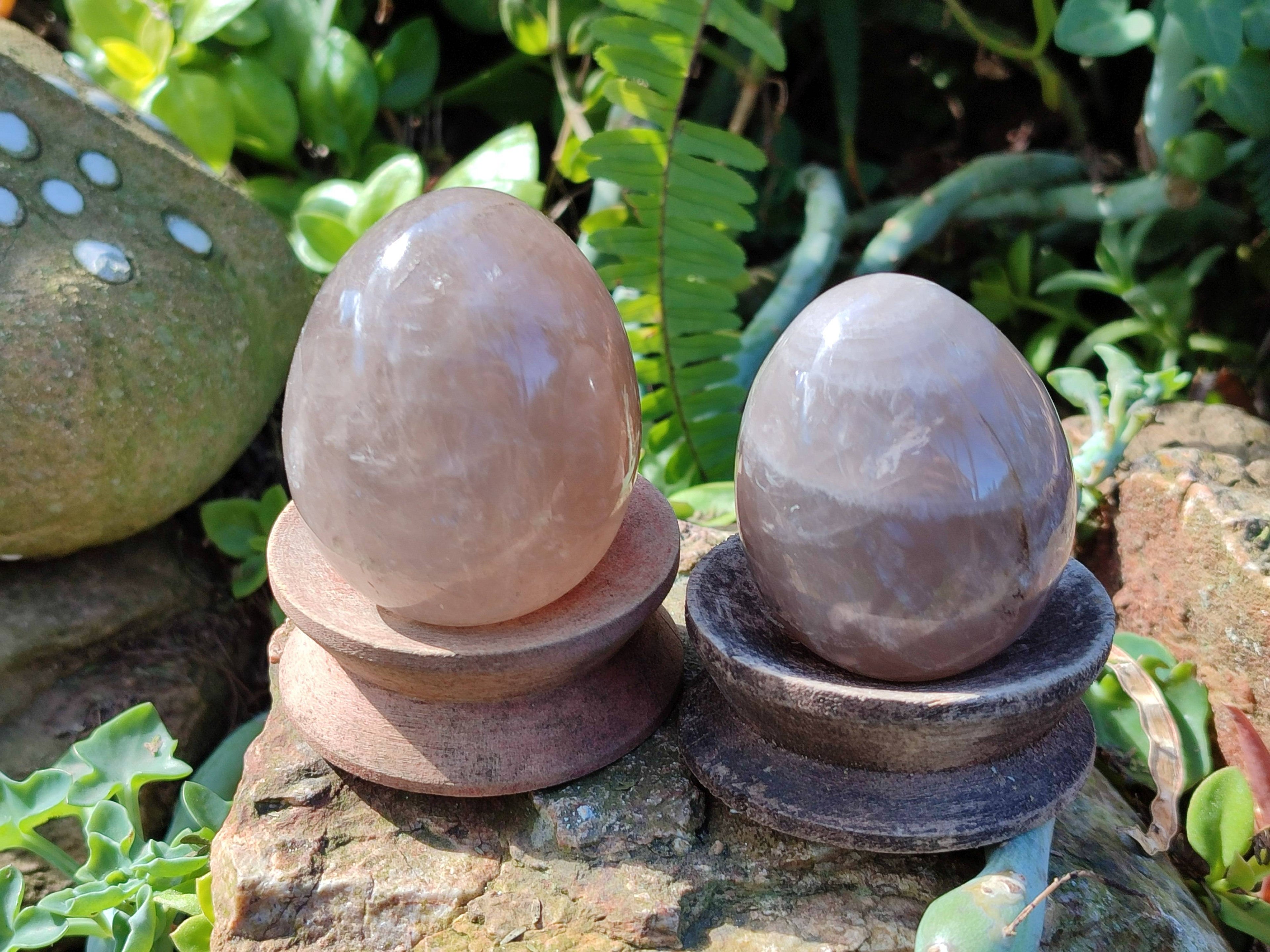 Polished Smokey Quartz Eggs x 6 From Madagascar - Toprock Gemstones and Minerals 