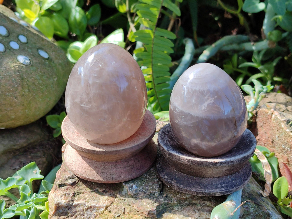 Polished Smokey Quartz Eggs x 6 From Madagascar - Toprock Gemstones and Minerals 