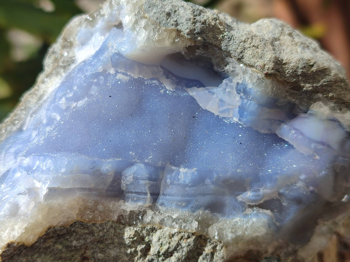Natural Blue Lace Agate Geode Specimens x 12 From Malawi - Toprock Gemstones and Minerals 