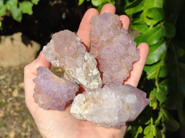 Natural Amethyst Spirit Quartz Clusters x 5 From Boekenhouthoek, South Africa