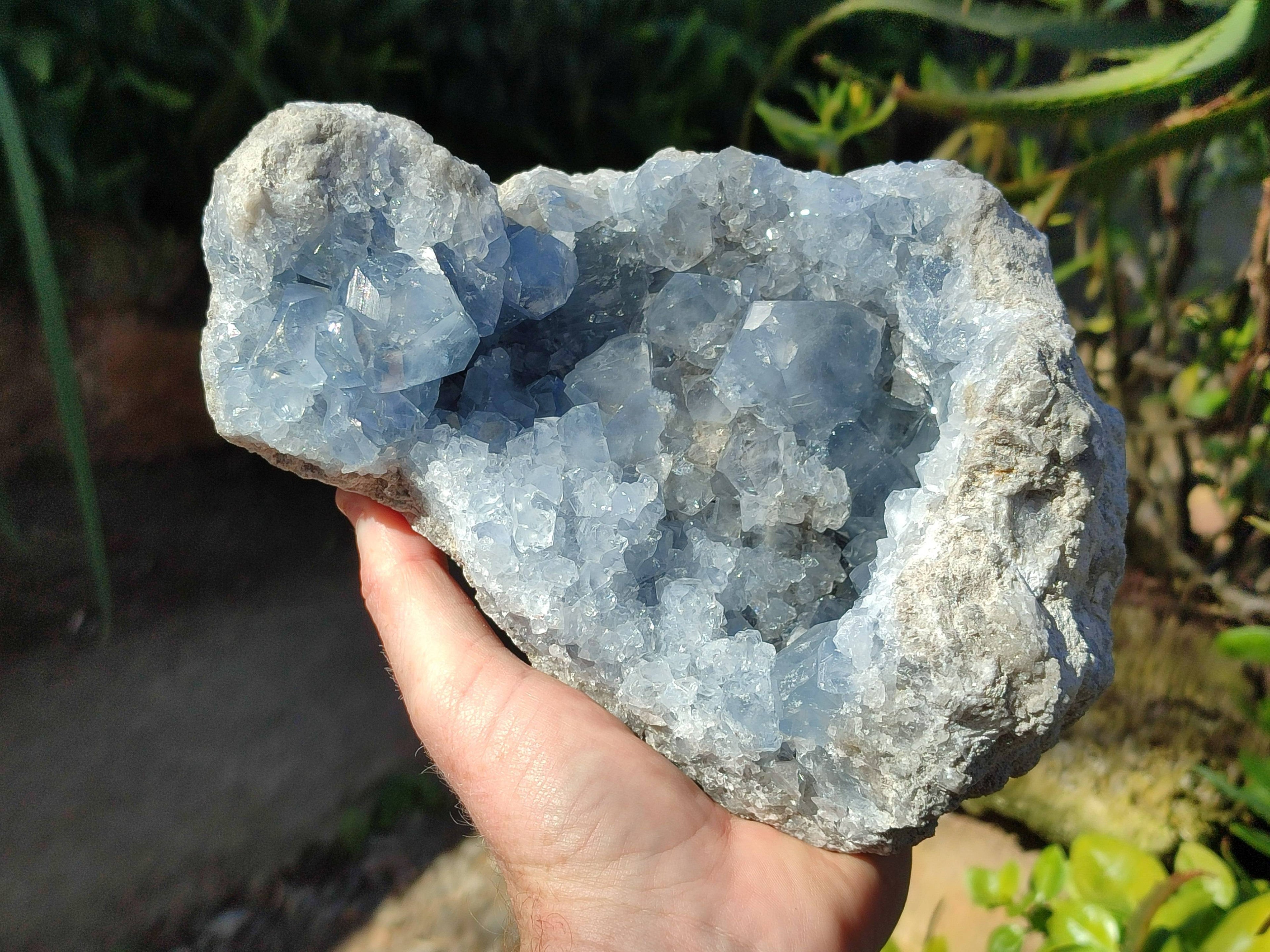 Natural Celestite Geode Specimen x 1 From Sakoany, Madagascar - Toprock Gemstones and Minerals 