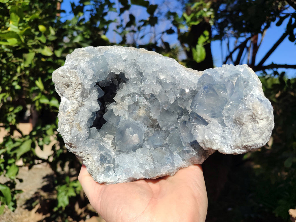 Natural Celestite Geode Specimen x 1 From Sakoany, Madagascar - Toprock Gemstones and Minerals 
