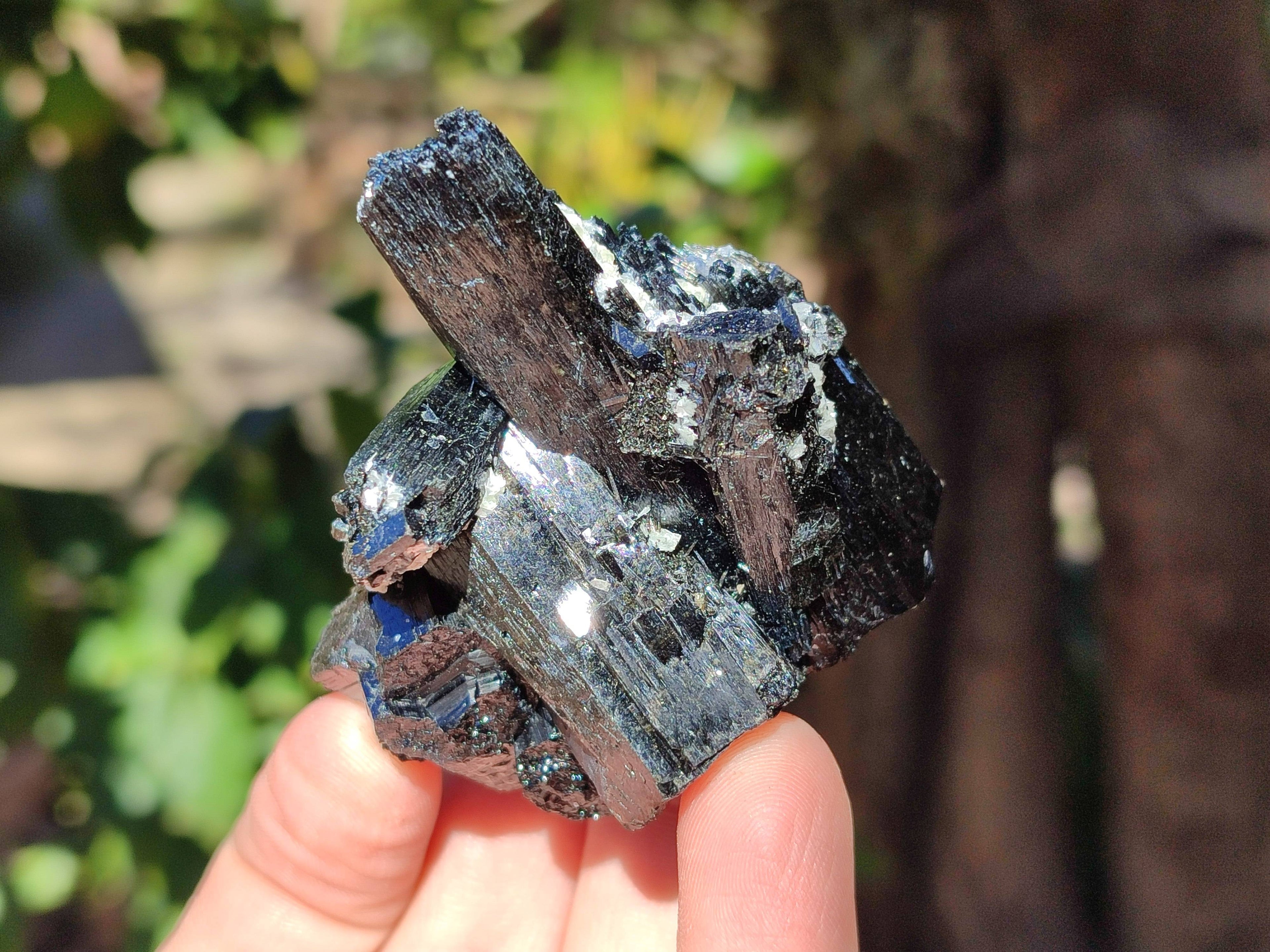 Natural Schorl Black Tourmaline Specimens x 6 From Erongo, Namibia - Toprock Gemstones and Minerals 
