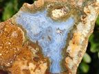 Polished On One Side 'Crazy' Blue Lace Agate x 4 From Namibia - Toprock Gemstones and Minerals 