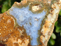 Polished On One Side 'Crazy' Blue Lace Agate x 4 From Namibia