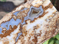 Polished On One Side 'Crazy' Blue Lace Agate x 4 From Namibia