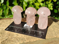 Polished Rose Quartz Mini Mushrooms x 20 Madagascar
