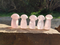 Polished Rose Quartz Mini Mushrooms x 20 Madagascar