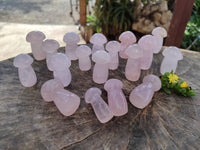Polished Rose Quartz Mini Mushrooms x 20 Madagascar