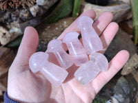 Polished Rose Quartz Mini Mushrooms x 20 Madagascar