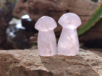 Polished Rose Quartz Mini Mushrooms x 20 Madagascar