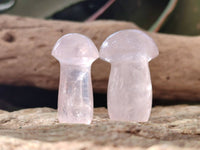 Polished Rose Quartz Mini Mushrooms x 20 Madagascar