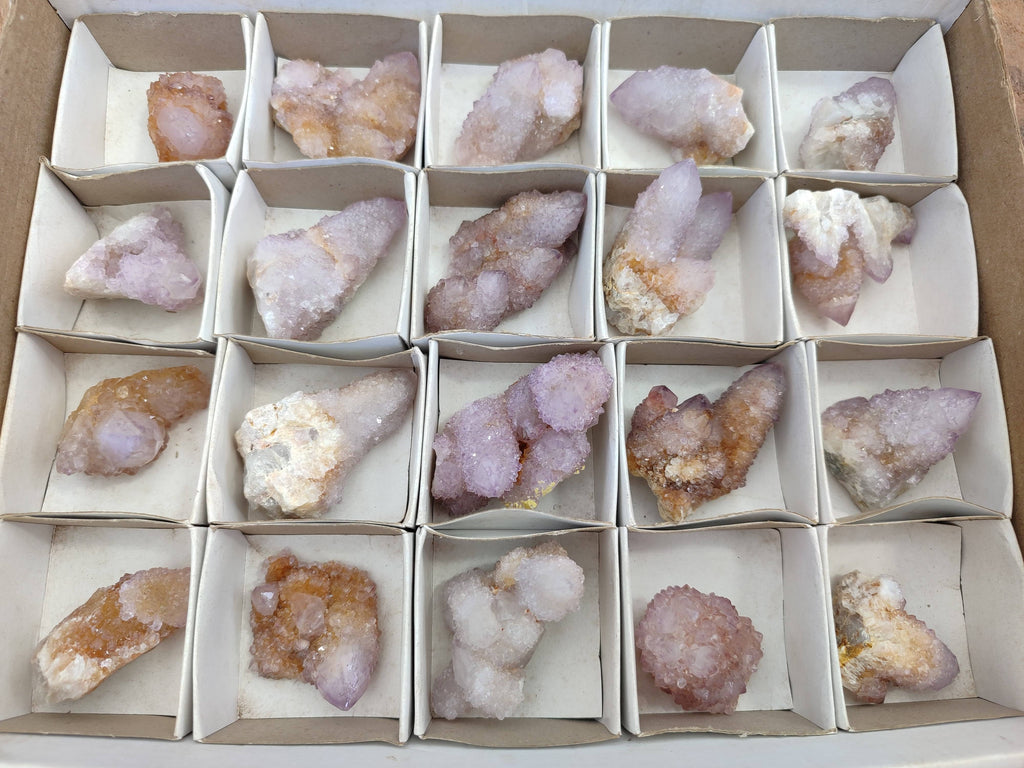 Natural Amethyst Spirit Quartz Clusters x 20 From Boekenhouthoek, South Africa - Toprock Gemstones and Minerals 