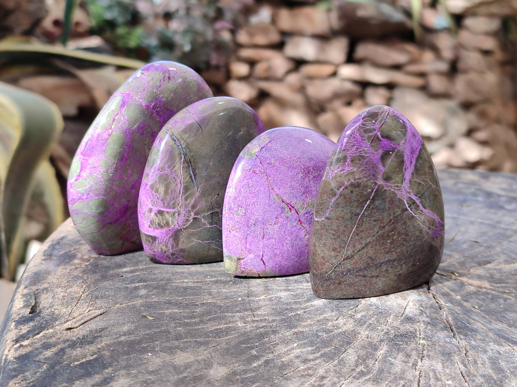 Polished Stichtite Standing Free Forms x 6 From Barberton, South Africa - Toprock Gemstones and Minerals 