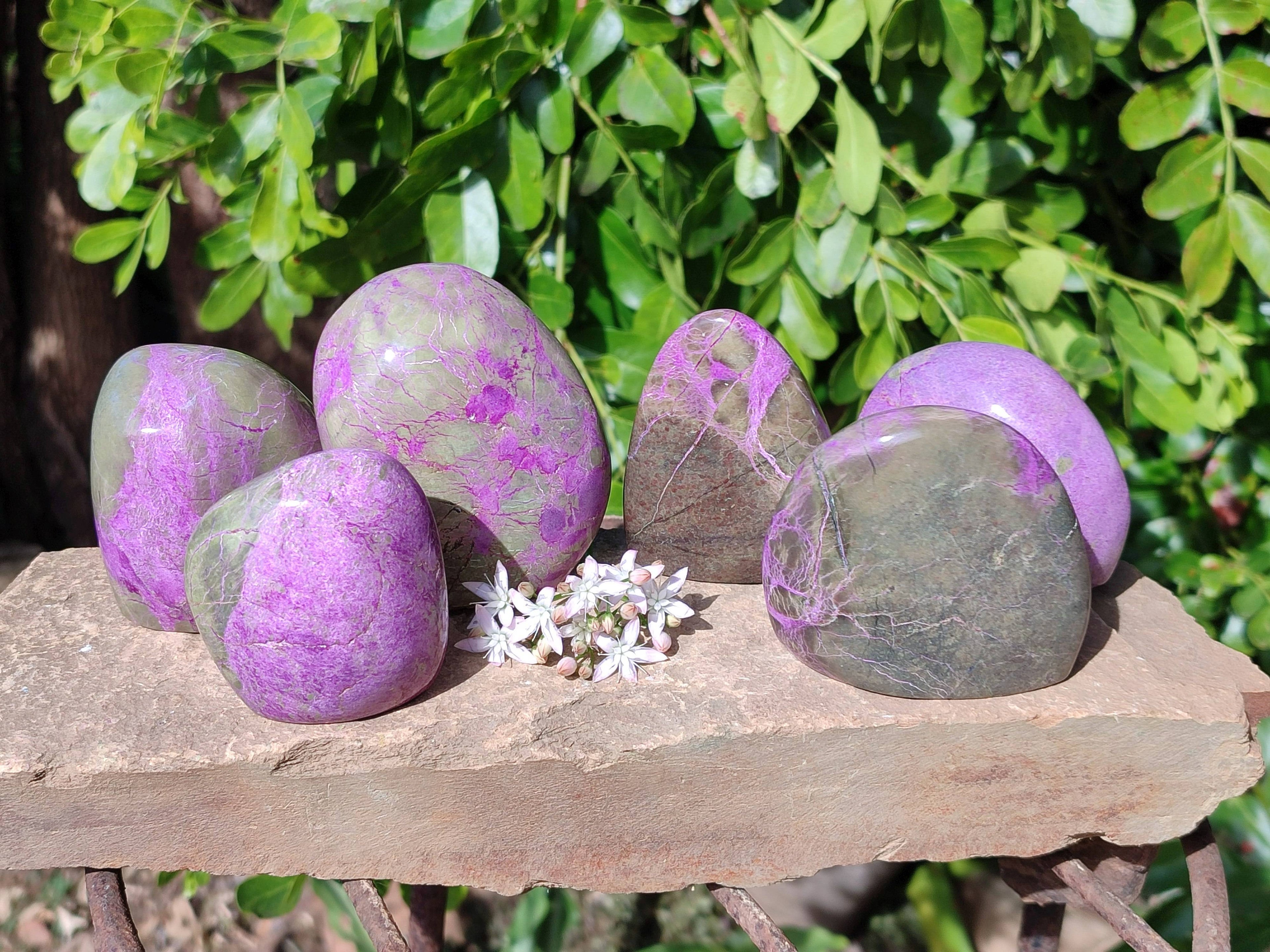 Polished Stichtite Standing Free Forms x 6 From Barberton, South Africa - Toprock Gemstones and Minerals 