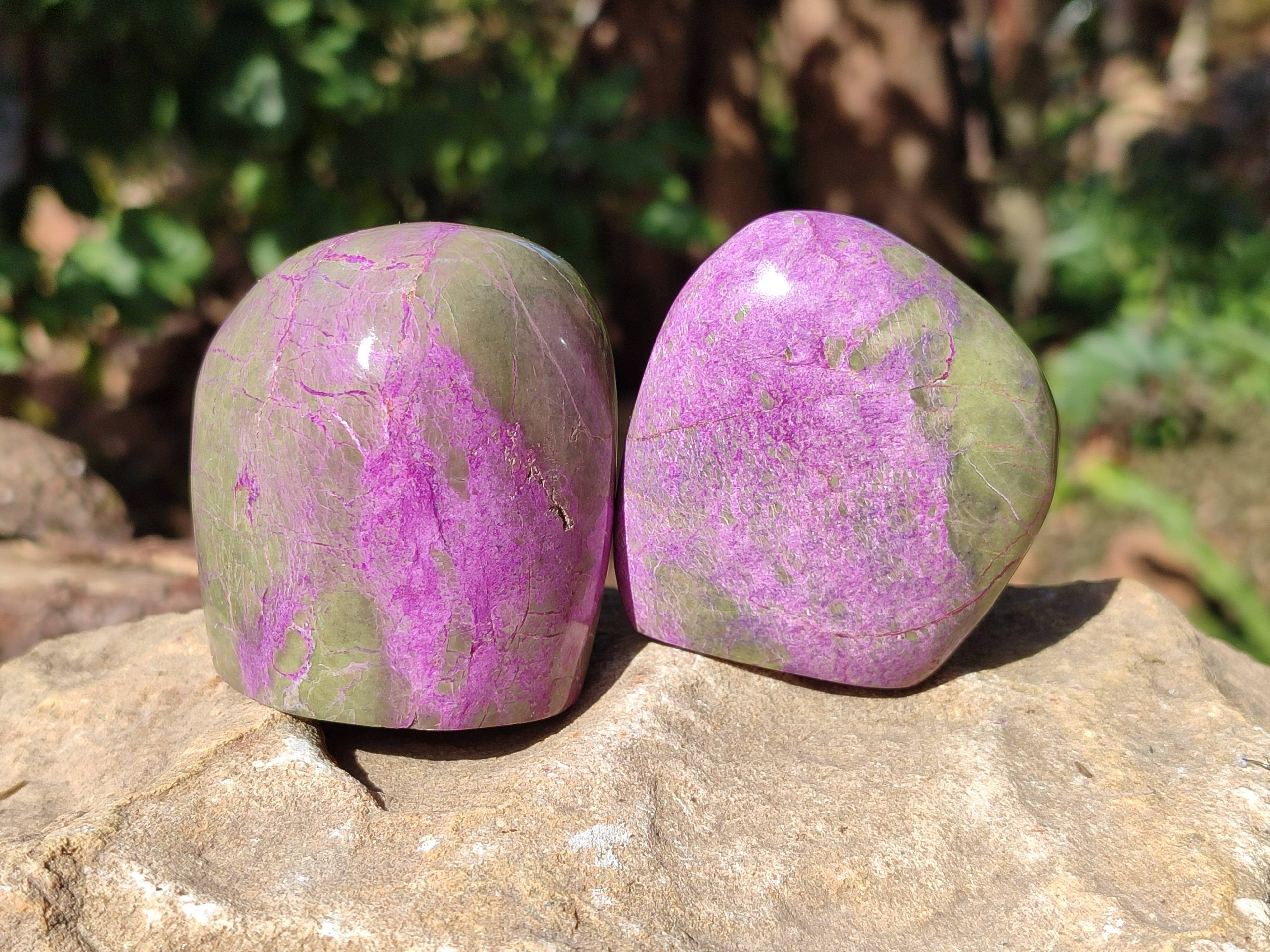 Polished Stichtite Standing Free Forms x 6 From Barberton, South Africa - Toprock Gemstones and Minerals 
