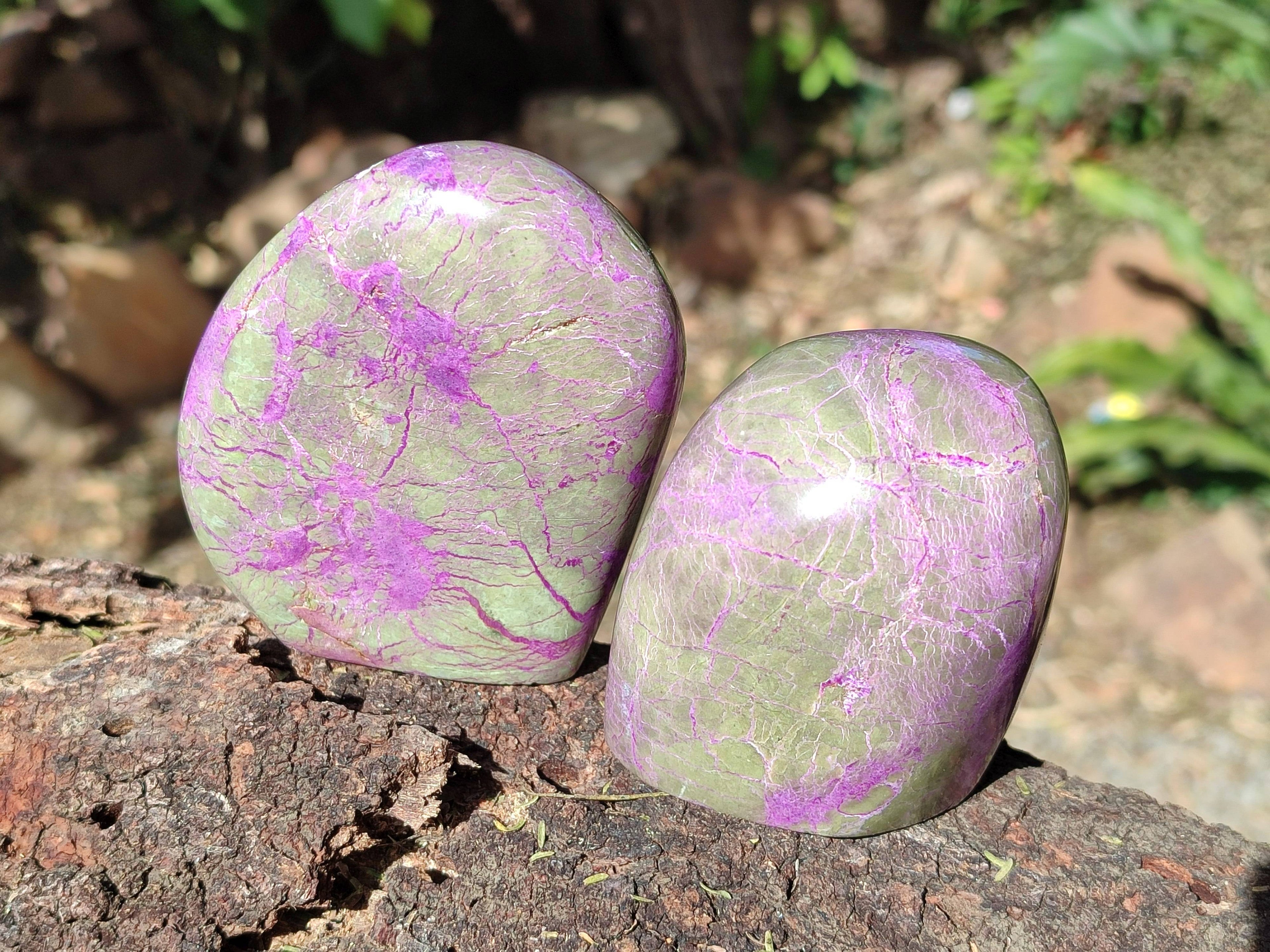 Polished Stichtite Standing Free Forms x 6 From Barberton, South Africa - Toprock Gemstones and Minerals 