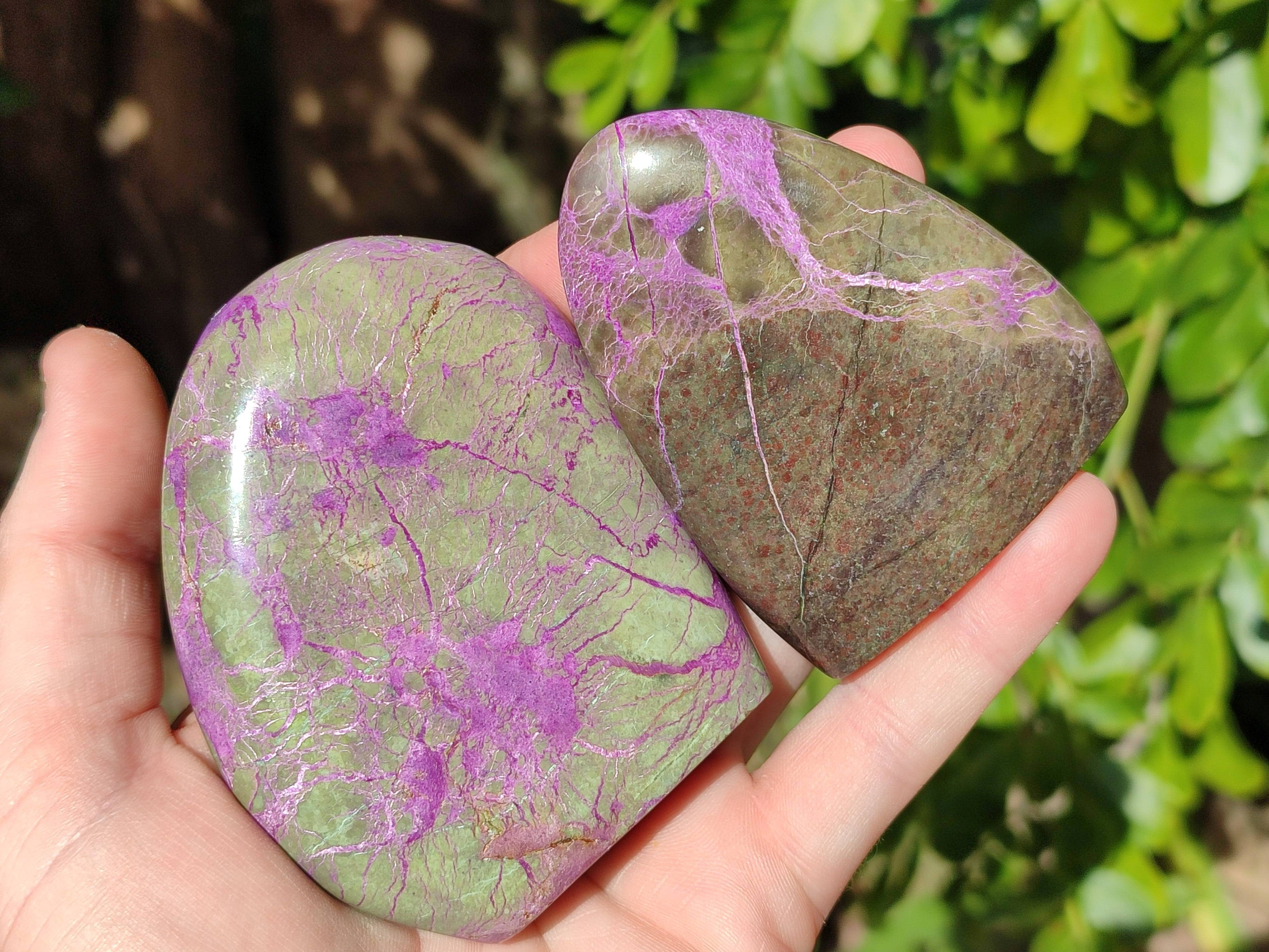 Polished Stichtite Standing Free Forms x 6 From Barberton, South Africa - Toprock Gemstones and Minerals 