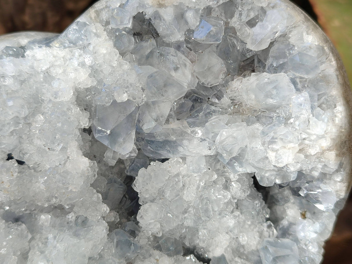 Polished Celestite Geode Heart x 1 From Sakoany, Madagascar - Toprock Gemstones and Minerals 