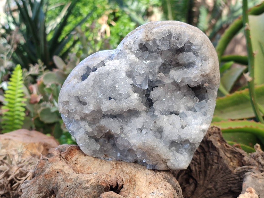 Polished Celestite Geode Heart x 1 From Sakoany, Madagascar - Toprock Gemstones and Minerals 