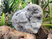 Polished Celestite Geode Heart x 1 From Sakoany, Madagascar