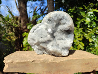 Polished Celestite Geode Heart x 1 From Sakoany, Madagascar