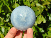 Polished Blue Calcite Spheres x 6 From Madagascar