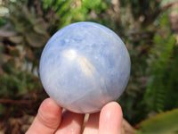 Polished Blue Calcite Spheres x 6 From Madagascar