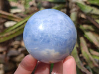 Polished Blue Calcite Spheres x 6 From Madagascar