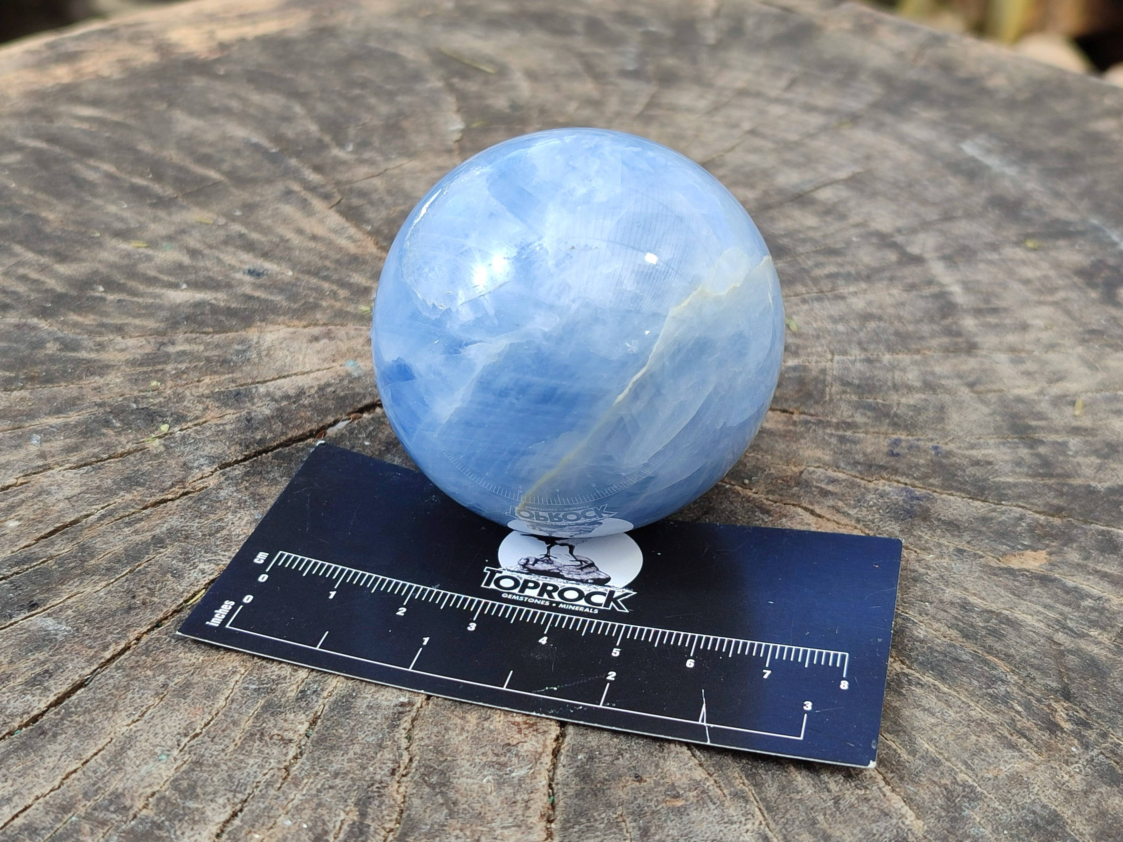 Polished Blue Calcite Spheres x 6 From Madagascar - Toprock Gemstones and Minerals 
