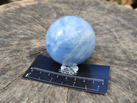Polished Blue Calcite Spheres x 6 From Madagascar