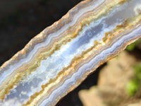 Polished On One Side 'Crazy' Blue Lace Agate x 7 From Namibia