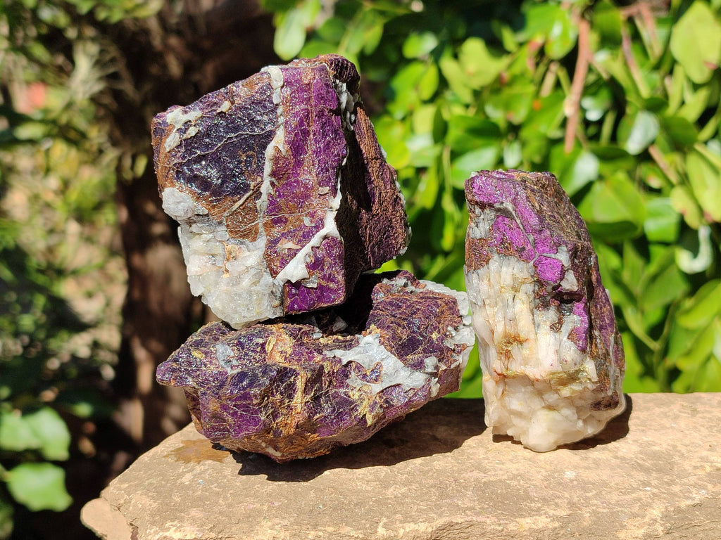 Natural Metallic Purpurite Cobbed Specimens x 6 From Erongo, Namibia - Toprock Gemstones and Minerals 