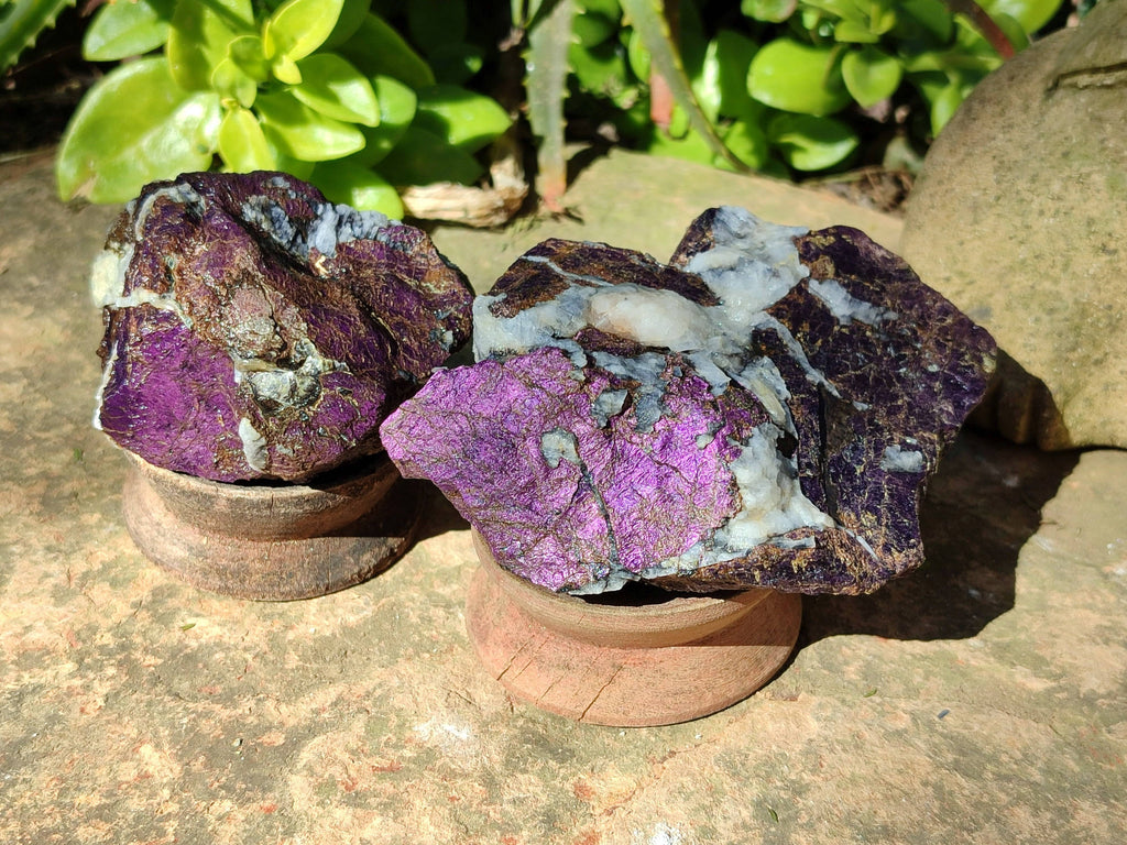 Natural Metallic Purpurite Cobbed Specimens x 6 From Erongo, Namibia - Toprock Gemstones and Minerals 