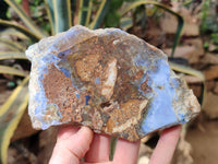 Polished On One Side 'Crazy' Blue Lace Agate x 4 From Namibia