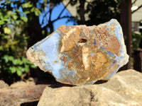 Polished On One Side 'Crazy' Blue Lace Agate x 4 From Namibia