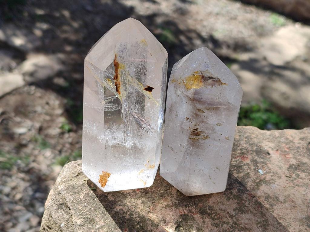 Polished Clear Quartz Crystals x 6 From Madagascar - Toprock Gemstones and Minerals 