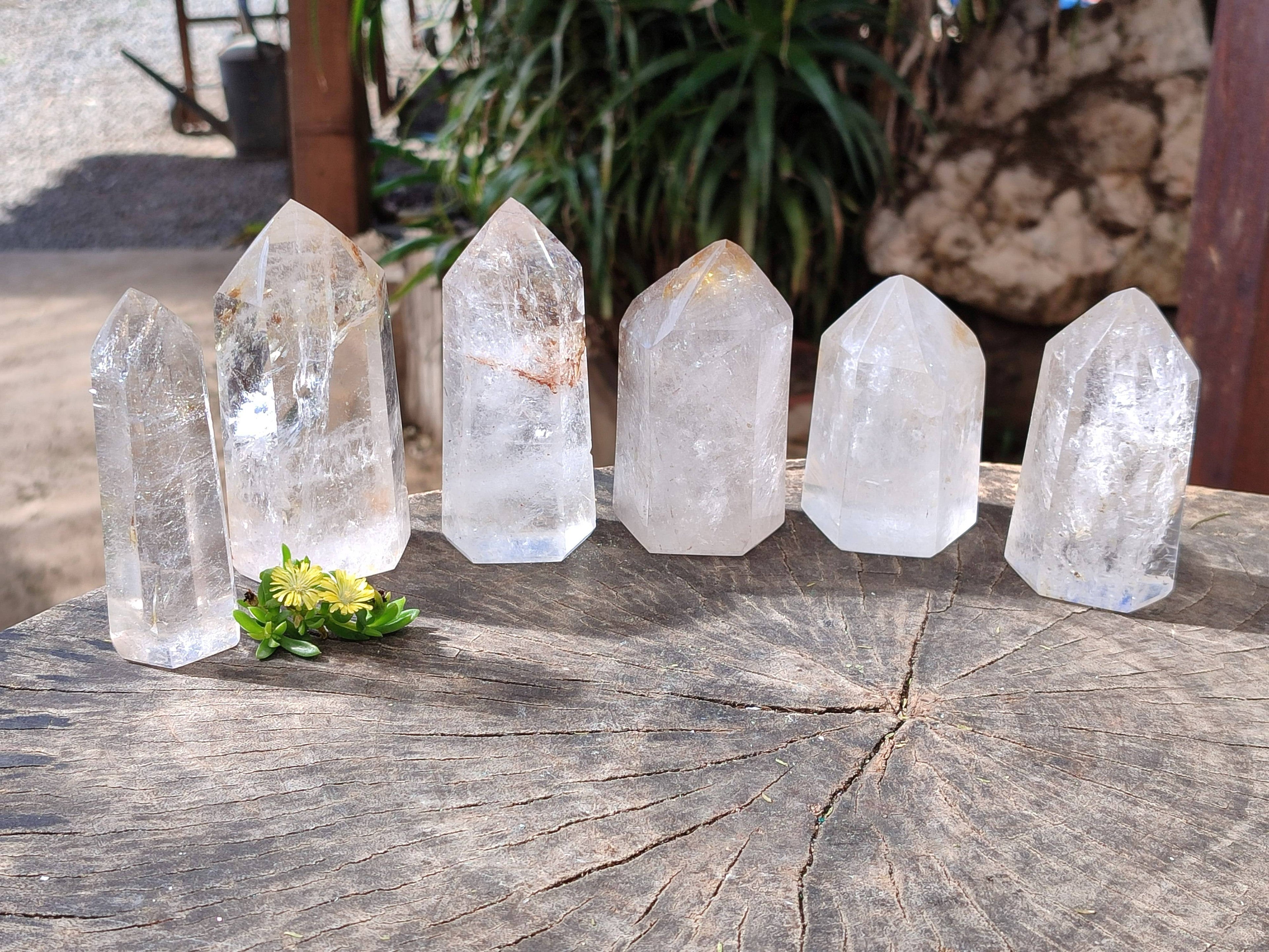 Polished Clear Quartz Crystals x 6 From Madagascar - Toprock Gemstones and Minerals 