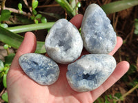 Polished Celestite Items x 12 From Sakoany, Madagascar