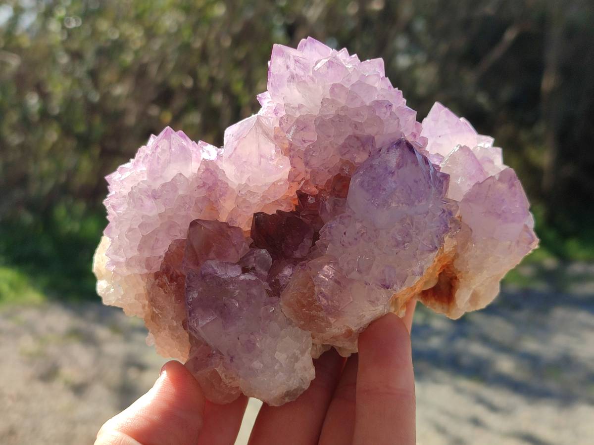 Natural Amethyst Spirit Quartz Clusters x 2 From Boekenhouthoek, South Africa - Toprock Gemstones and Minerals 