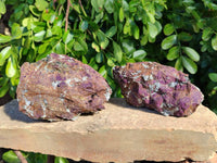 Natural Metallic Purpurite Cobbed Specimens x 4 From Erongo, Namibia