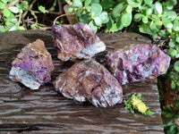 Natural Metallic Purpurite Cobbed Specimens x 4 From Erongo, Namibia