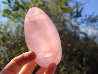 Polished Rose Quartz Standing Free Forms x 2 Madagascar