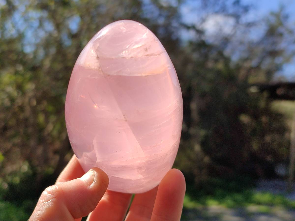 Polished Rose Quartz Standing Free Forms x 2 Madagascar - Toprock Gemstones and Minerals 