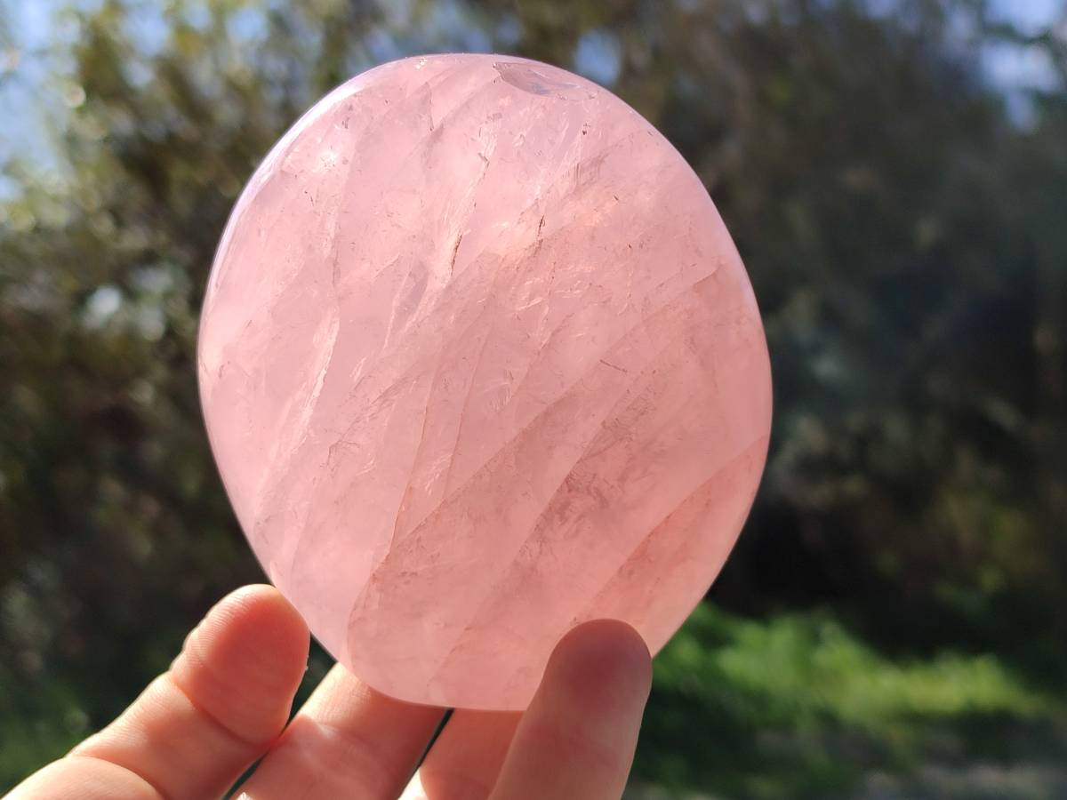 Polished Rose Quartz Standing Free Forms x 2 Madagascar - Toprock Gemstones and Minerals 