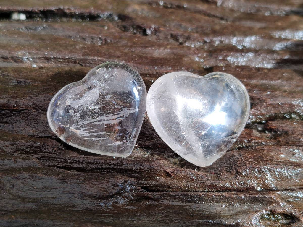 Polished Clear Quartz Hearts x 35 From Madagascar - Toprock Gemstones and Minerals 