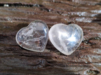 Polished Clear Quartz Hearts x 35 From Madagascar