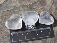 Polished Clear Quartz Hearts x 35 From Madagascar