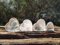 Polished Clear Quartz Hearts x 35 From Madagascar